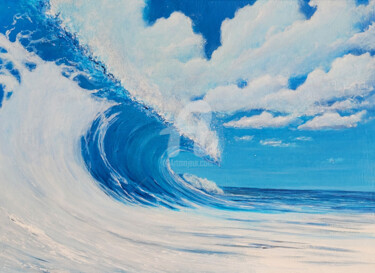 Malerei mit dem Titel "Peinture marine "Ho…" von David Quant, Original-Kunstwerk, Acryl