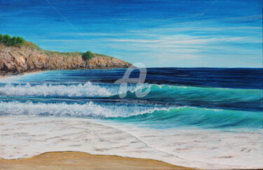Peinture intitulée "Peinture Sète plage…" par David Quant, Œuvre d'art originale, Acrylique