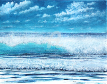 Pittura intitolato "Peinture marine "Mé…" da David Quant, Opera d'arte originale, Acrilico