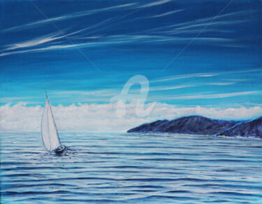 Schilderij getiteld "Peinture marine "La…" door David Quant, Origineel Kunstwerk, Acryl