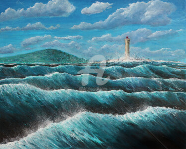 Peinture intitulée "Tempête en Méditerr…" par David Quant, Œuvre d'art originale, Acrylique