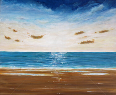 Pintura intitulada "Peinture "plage et…" por David Quant, Obras de arte originais, Acrílico