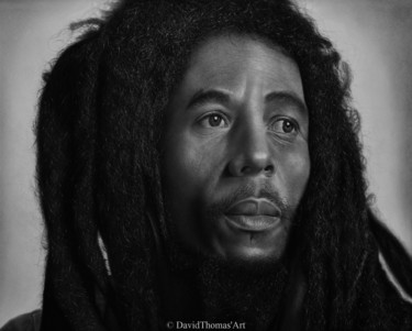 Drawing titled "Bob Marley.jpg" by David Thomas, Original Artwork, Charcoal