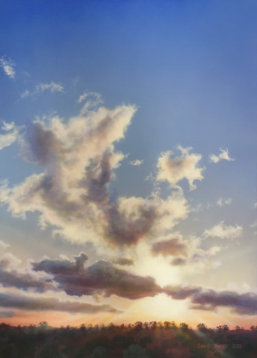Malerei mit dem Titel "Burn Through Cloud" von David Tracey, Original-Kunstwerk, Acryl