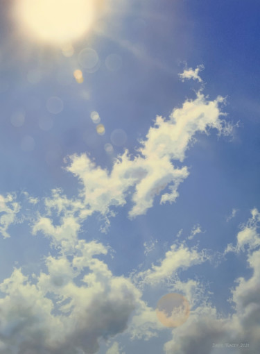Картина под названием "Melting Cloud" - David Tracey, Подлинное произведение искусства, Акрил Установлен на Деревянная рама…