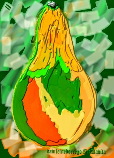 Arte digital titulada "Bodegon de Frutas P…" por Davileine Borrego, Obra de arte original, Pintura Digital