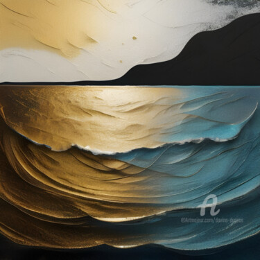 Artes digitais intitulada "Seascape minimalist…" por Davina Dugnas, Obras de arte originais, Trabalho Digital 2D