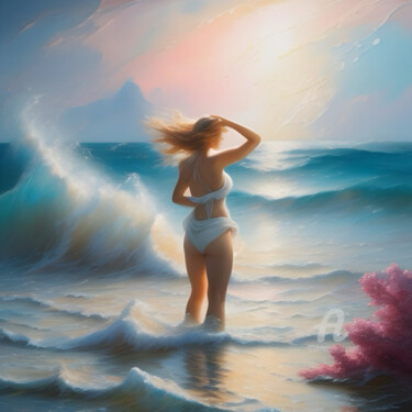 Digital Arts titled "Healing Waters II" by Davina Dugnas, Original Artwork, 2D Digital Work