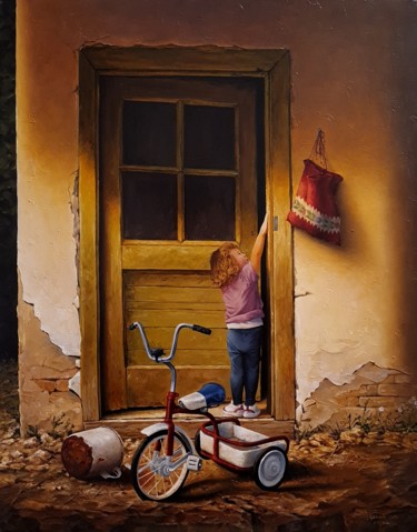 Painting titled ""Secret hidden"" by Davor Aradjanin, Original Artwork, Oil