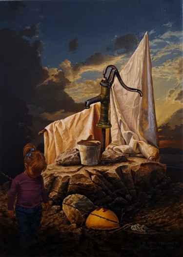 Pintura titulada ""And the sea dries…" por Davor Aradjanin, Obra de arte original, Oleo