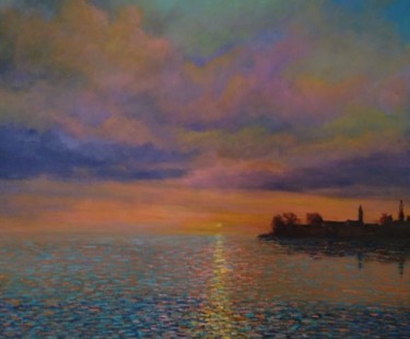 Painting titled "Sunset1" by Davor Ivković, Original Artwork, Acrylic