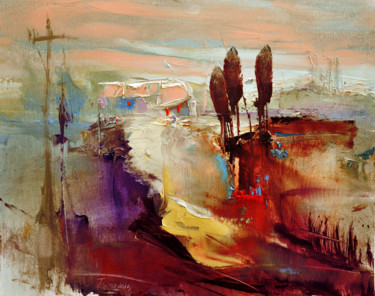 Painting titled "Way home serie" by Dawid Figielek, Original Artwork, Oil