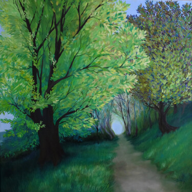 Painting titled "The Pathway of Gent…" by Dawn Rodger, Original Artwork, Oil Mounted on Wood Stretcher frame