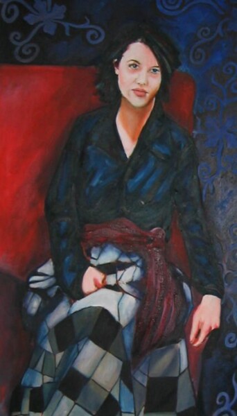 Painting titled "Self Portrait after…" by Dawn Saunders Dahl, Original Artwork