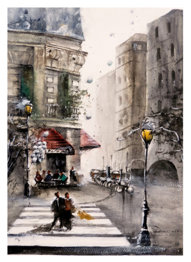 Painting titled "Original Watercolor…" by Lilou.Online Fine Arts Mangeart, Original Artwork, Watercolor