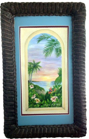 Pintura intitulada "Tropical Sunset" por Dawna Taylor Jones Jones, Obras de arte originais