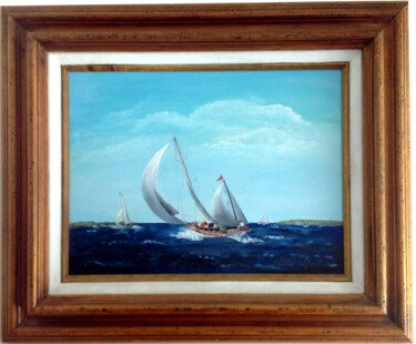 Pintura intitulada "Windy Day on Missio…" por Dawna Taylor Jones Jones, Obras de arte originais