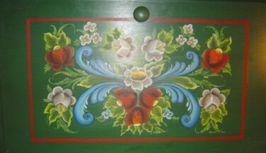 Painting titled "Rogaland Style Panel" by Dawna Taylor Jones Jones, Original Artwork