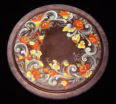 Artcraft titled "Rosemaled Plate" by Dawna Taylor Jones Jones, Original Artwork