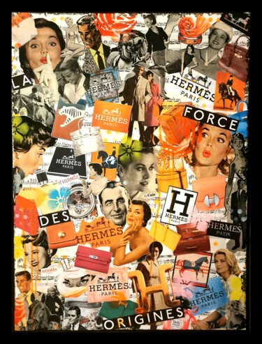 Collages titulada "La Force des Origin…" por David Turc, Obra de arte original, Collages Montado en Bastidor de camilla de m…