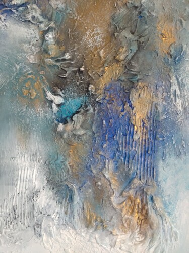 Painting titled "Blue 2" by Dayami Rosell Toujague, Original Artwork, Acrylic Mounted on Wood Stretcher frame