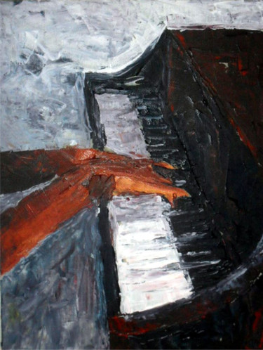 Digital Arts titled "Playing the Piano" by Dayo Adeyemi, Original Artwork, Digital Painting