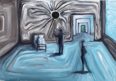 Картина под названием "Sole nero" - Manuele Pasquadibisceglie, Подлинное произведение искусства, Масло