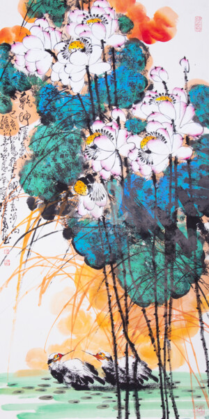 Ζωγραφική με τίτλο "Freshed 乾坤清气 (No.18…" από Dayou Lu, Αυθεντικά έργα τέχνης, Χρωστικές ουσίες