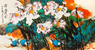 Malarstwo zatytułowany „Wind blow over the…” autorstwa Dayou Lu, Oryginalna praca, Pigmenty