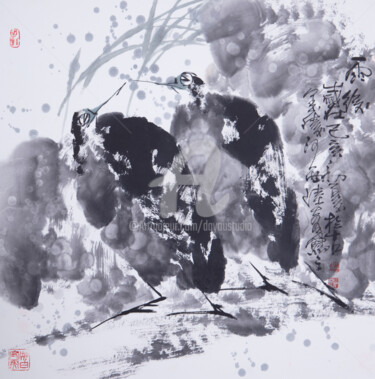 Malerei mit dem Titel "After the rain 雨后 (…" von Dayou Lu, Original-Kunstwerk, Pigmente