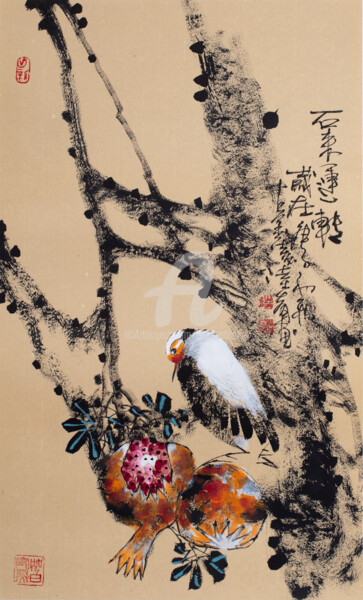 Painting titled "Time comes 石来运转 (No…" by Dayou Lu, Original Artwork, Pigments