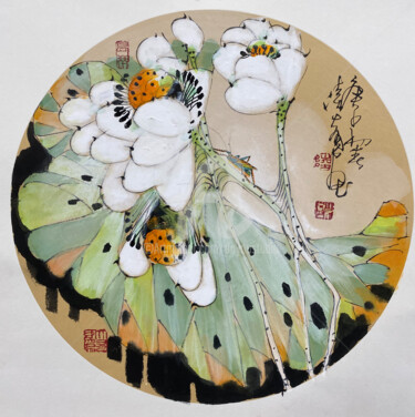Peinture intitulée "Peaceful night 静夜 (…" par Dayou Lu, Œuvre d'art originale, Pigments