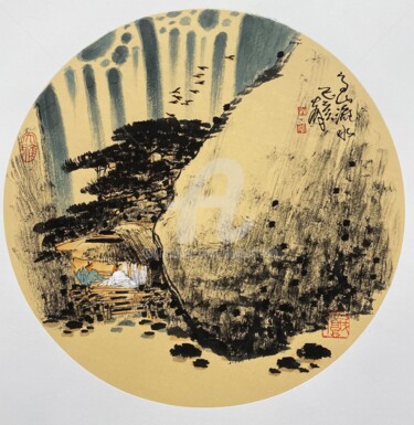 Pittura intitolato "Live in the peacefu…" da Dayou Lu, Opera d'arte originale, pigmenti