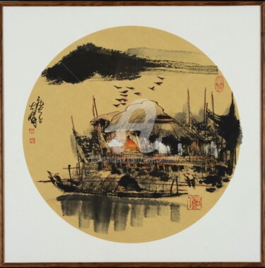 Schilderij getiteld "No Title 山水 （No.187…" door Dayou Lu, Origineel Kunstwerk, pigmenten