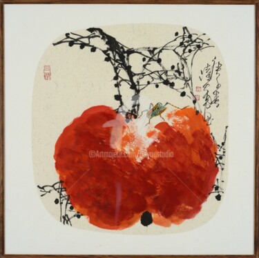 Painting titled "No Title 虫草图 （No.18…" by Dayou Lu, Original Artwork, Pigments