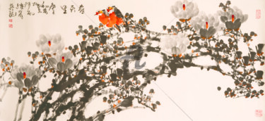 Pittura intitolato "Spring time 春天里 （No…" da Dayou Lu, Opera d'arte originale, pigmenti