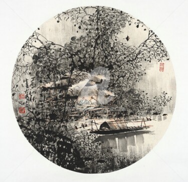 Peinture intitulée "Live in the deep mo…" par Dayou Lu, Œuvre d'art originale, Pigments