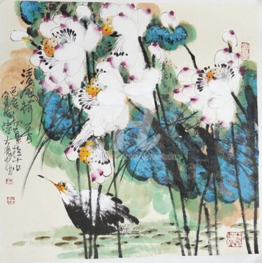 Painting titled "Wind through the lo…" by Dayou Lu, Original Artwork, Pigments