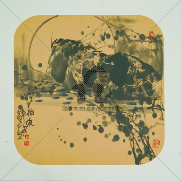 Pittura intitolato "Love couple 相依 （No.…" da Dayou Lu, Opera d'arte originale, pigmenti