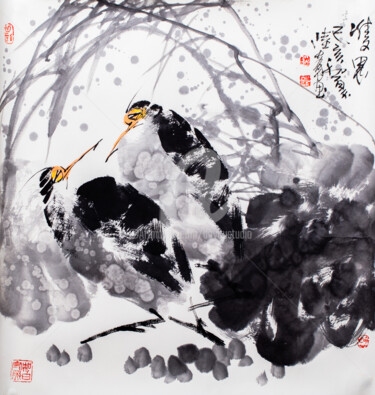 Painting titled "Double miss 双思 （No.…" by Dayou Lu, Original Artwork, Ink