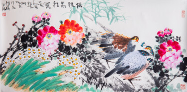 Картина под названием "Bright future 锦绣前程…" - Dayou Lu, Подлинное произведение искусства, Пигменты