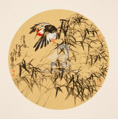 Pittura intitolato "Fresh wind 清风 （No.1…" da Dayou Lu, Opera d'arte originale, pigmenti