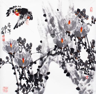 Painting titled "Early spring 春早 （No…" by Dayou Lu, Original Artwork, Pigments