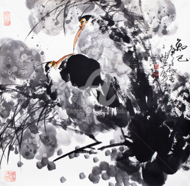 Malerei mit dem Titel "Lifelong friends 知己…" von Dayou Lu, Original-Kunstwerk, Pigmente