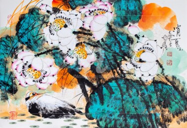 Painting titled "Fresh summer 消夏 （No…" by Dayou Lu, Original Artwork, Pigments