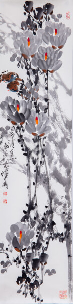 Peinture intitulée "Spring message 春消息…" par Dayou Lu, Œuvre d'art originale, Pigments