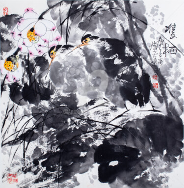 Malerei mit dem Titel "Double miss 双栖 （No.…" von Dayou Lu, Original-Kunstwerk, Pigmente