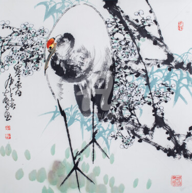 Картина под названием "Fragrance of Plum B…" - Dayou Lu, Подлинное произведение искусства, Пигменты