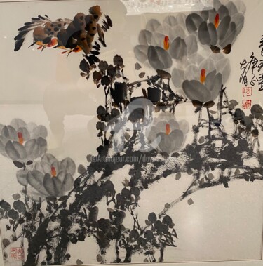 Pittura intitolato "Spring time 春天里 （No…" da Dayou Lu, Opera d'arte originale, Inchiostro