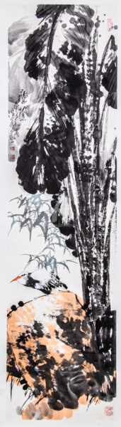 Peinture intitulée "Listen to Basho 听蕉…" par Dayou Lu, Œuvre d'art originale, Pigments